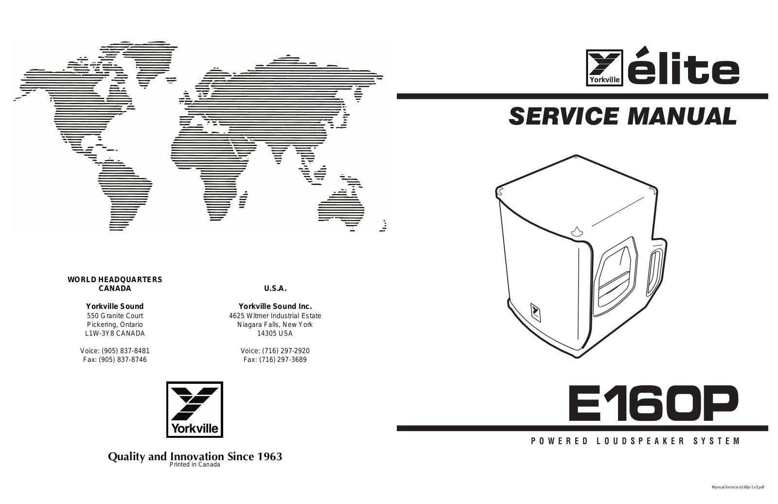 Yorkville E160P Service Manual