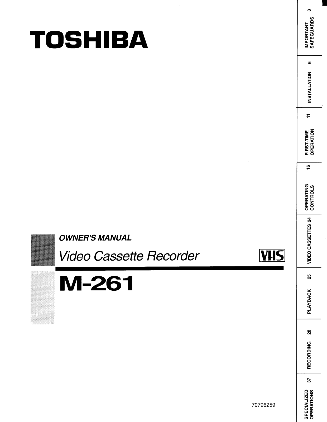 Toshiba M261 Owner's Manual