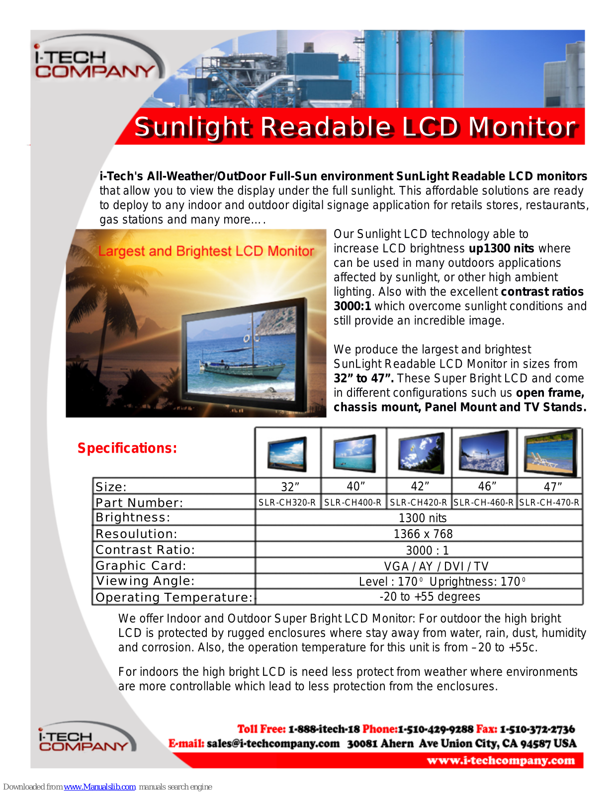 I-Tech SLR-CH-460-R, SLR-CH-470-R, SLR-CH320-R, SLR-CH400-R, SLR-CH420-R Specifications - ManualMachine.com