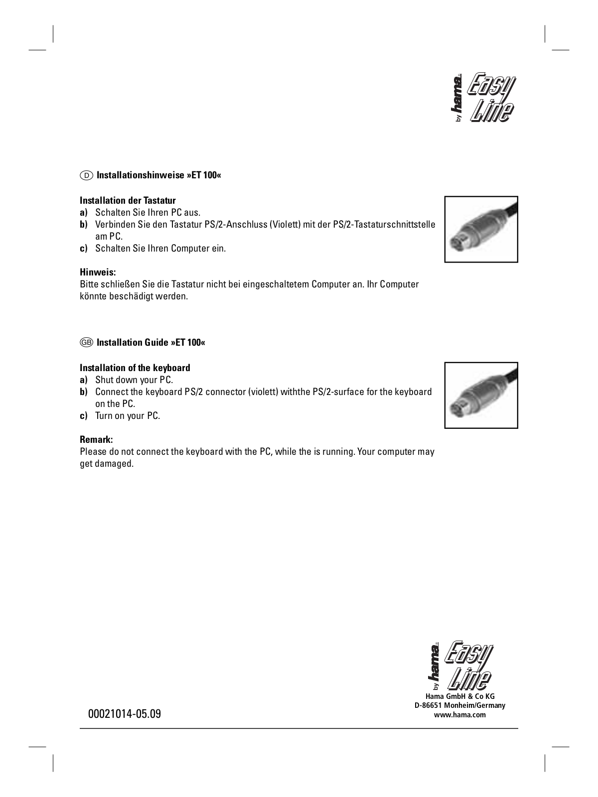 Hama 21014 User manual - ManualMachine.com