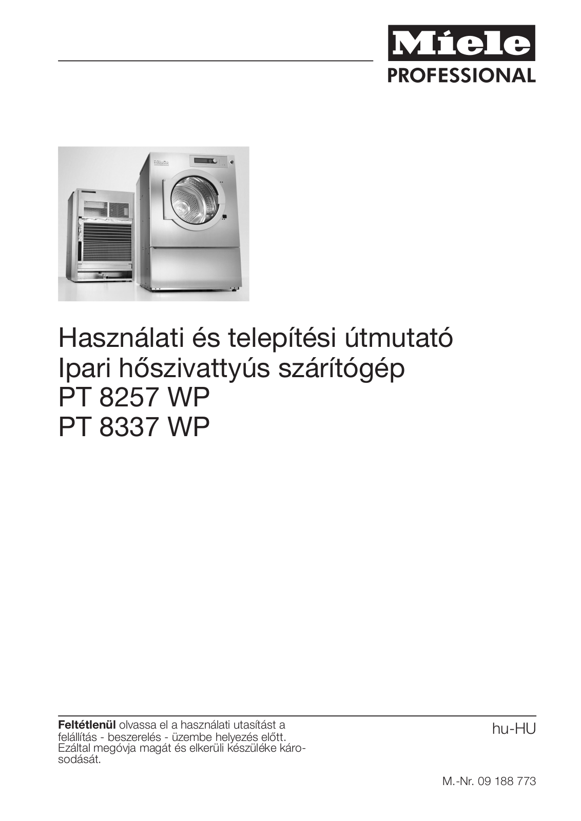 Miele PT 8257 WP, PT 8337 WP User manual