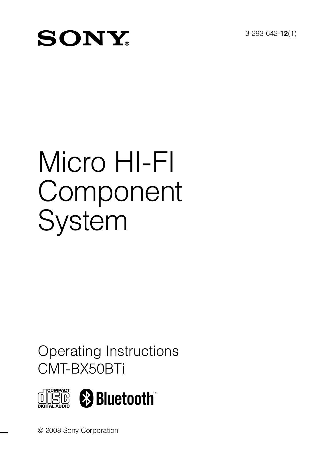 Sony CMT-BX50BTi, CMTBT60 User Manual