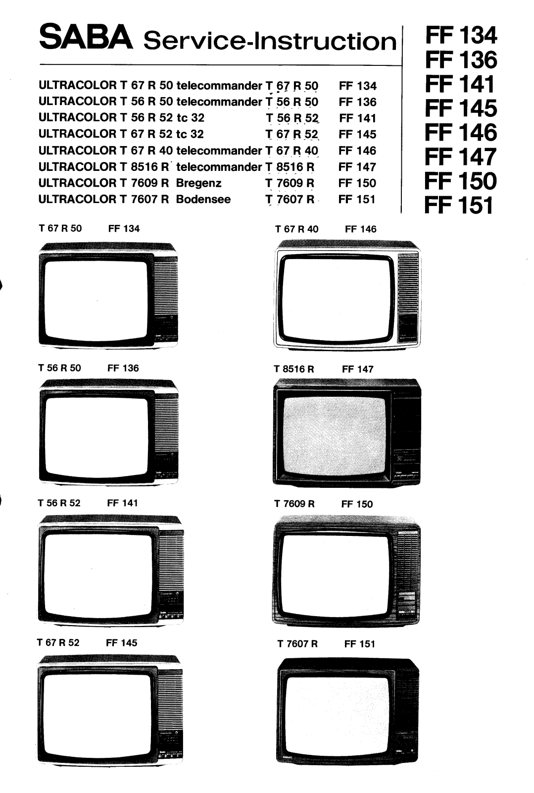 SABA T67R50, T7607R, T7609 Schematic