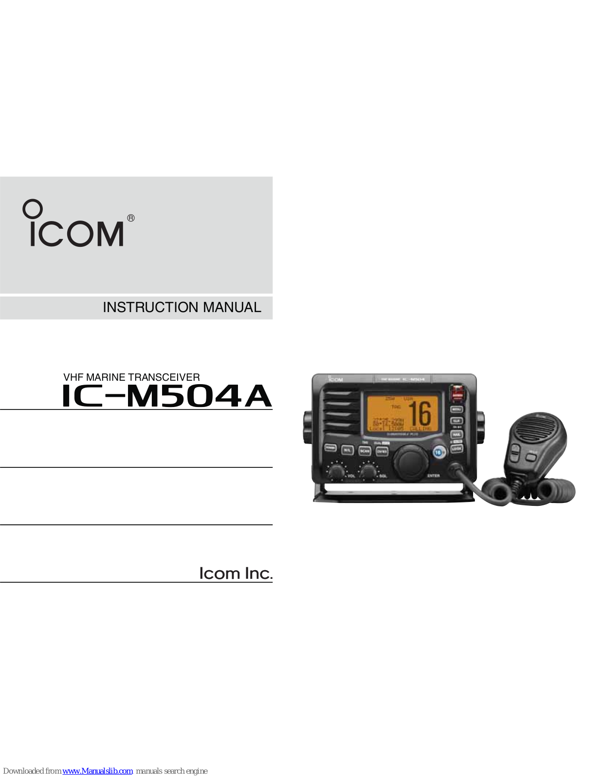 Icom IC-M504A Instruction Manual