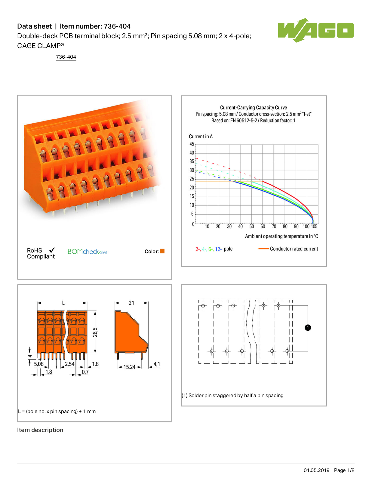 Wago 736-404 Data Sheet