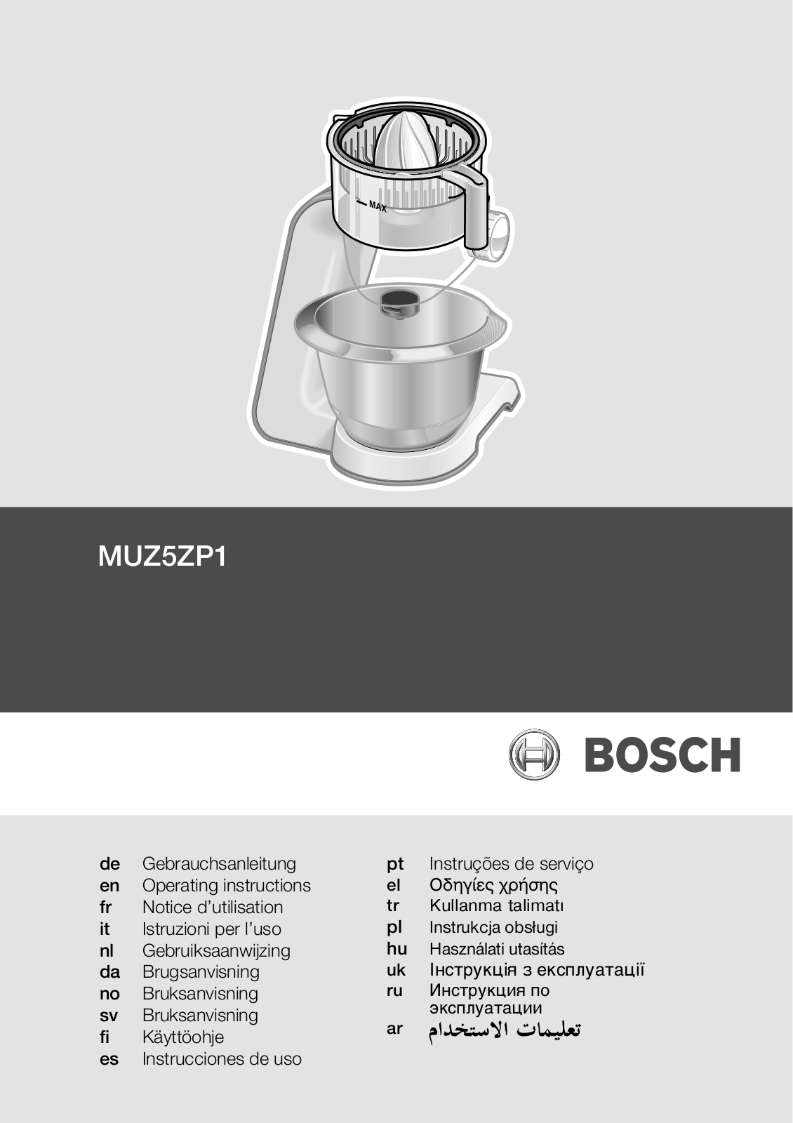 BOSCH MUZ5ZP1 User Manual