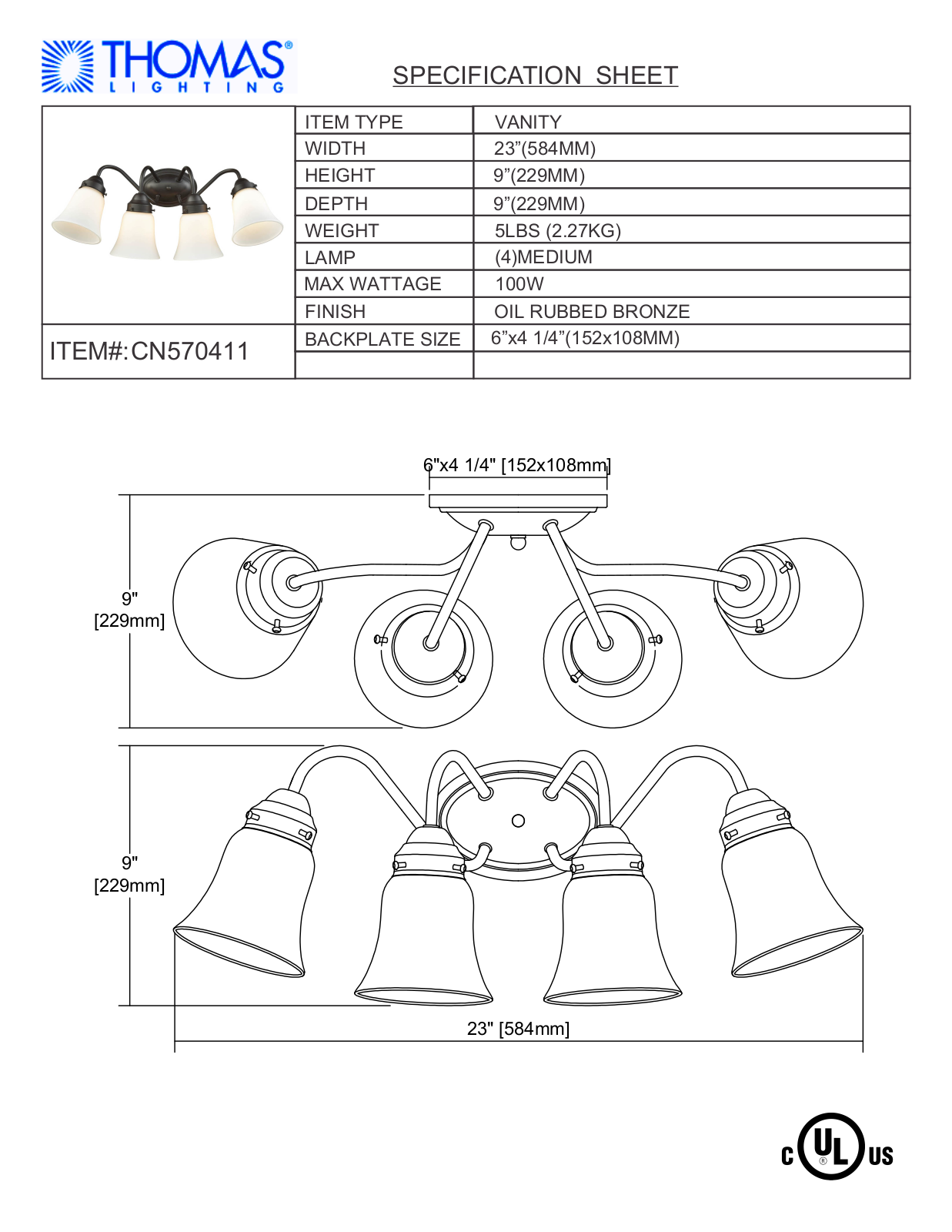 Thomas Lighting CN570411 User Manual - ManualMachine.com