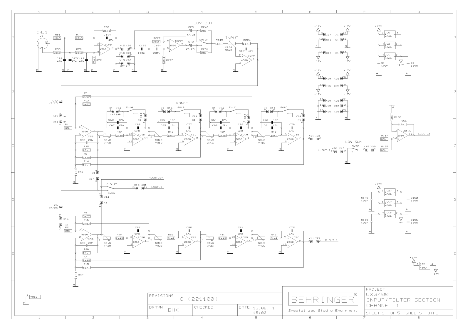 behringer CX3400 Schematics