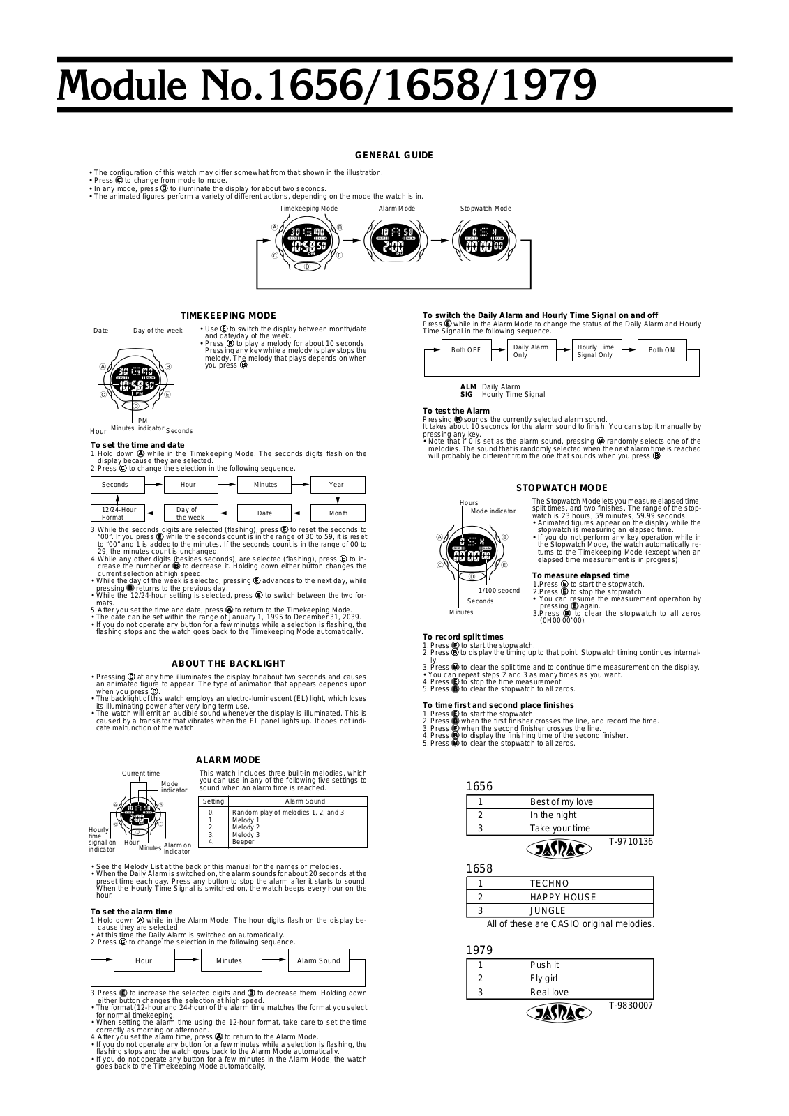 Casio 1979, 1658 User Manual