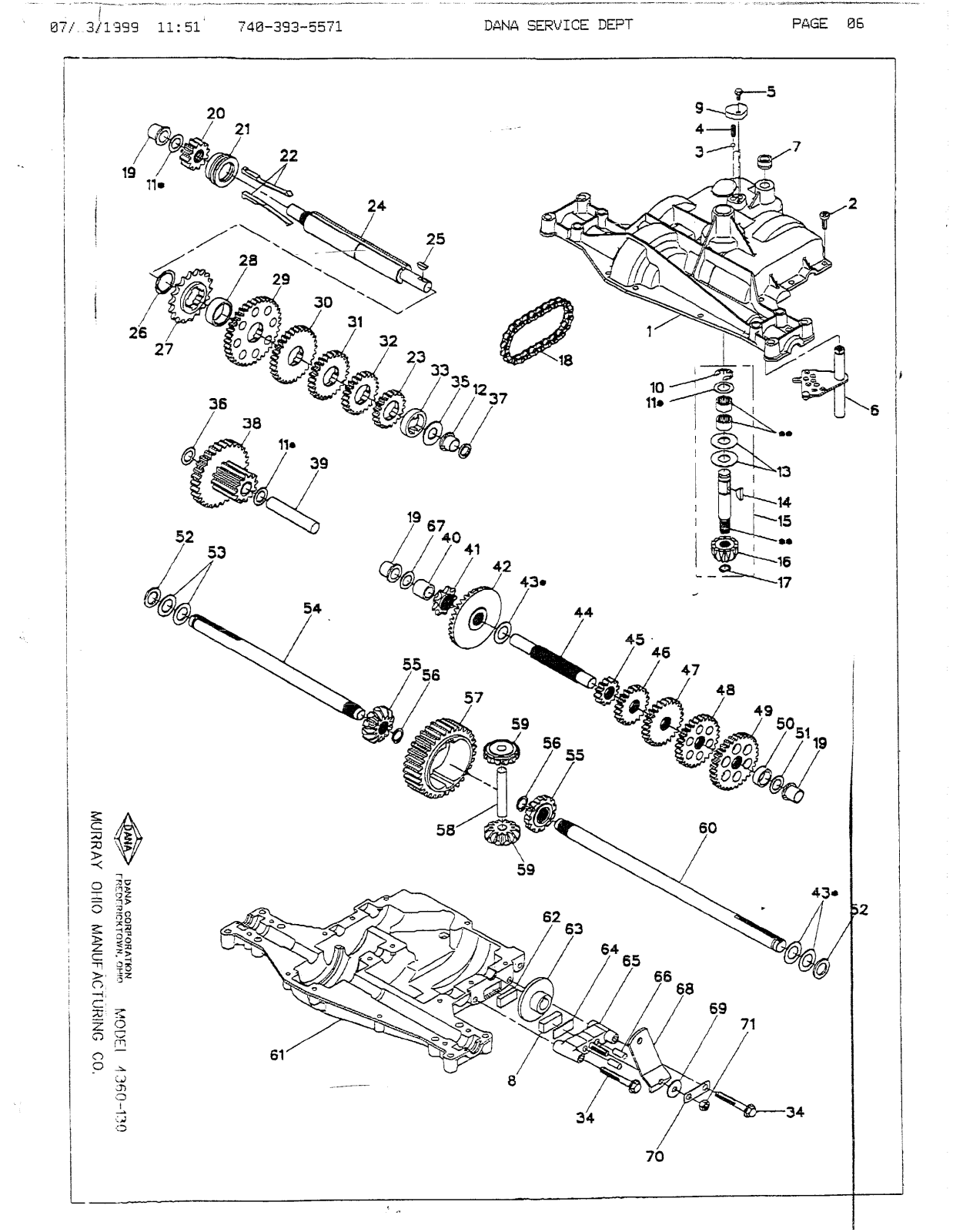 Dana 4360-130 Parts List