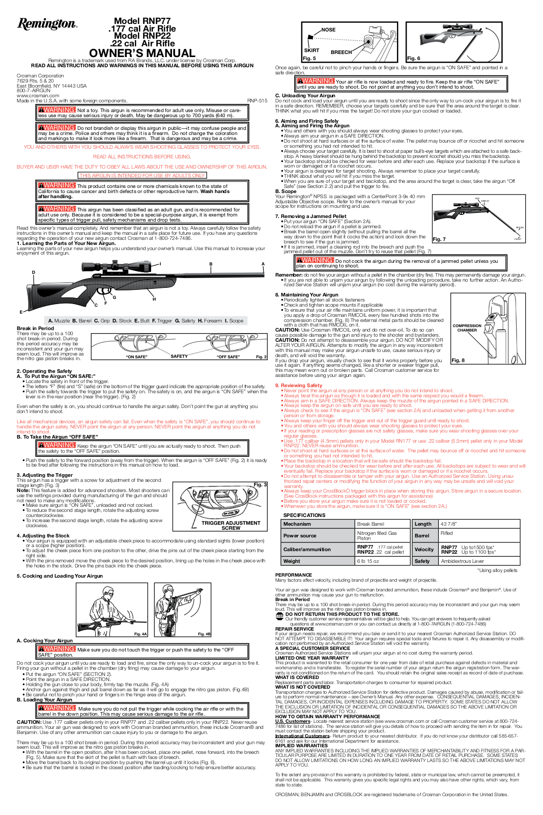 Crosman RNP77 User Manual