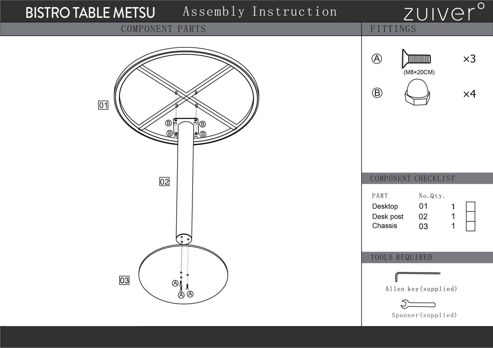 Zuiver ZIVE1083 Installation & Assembly - ManualMachine.com
