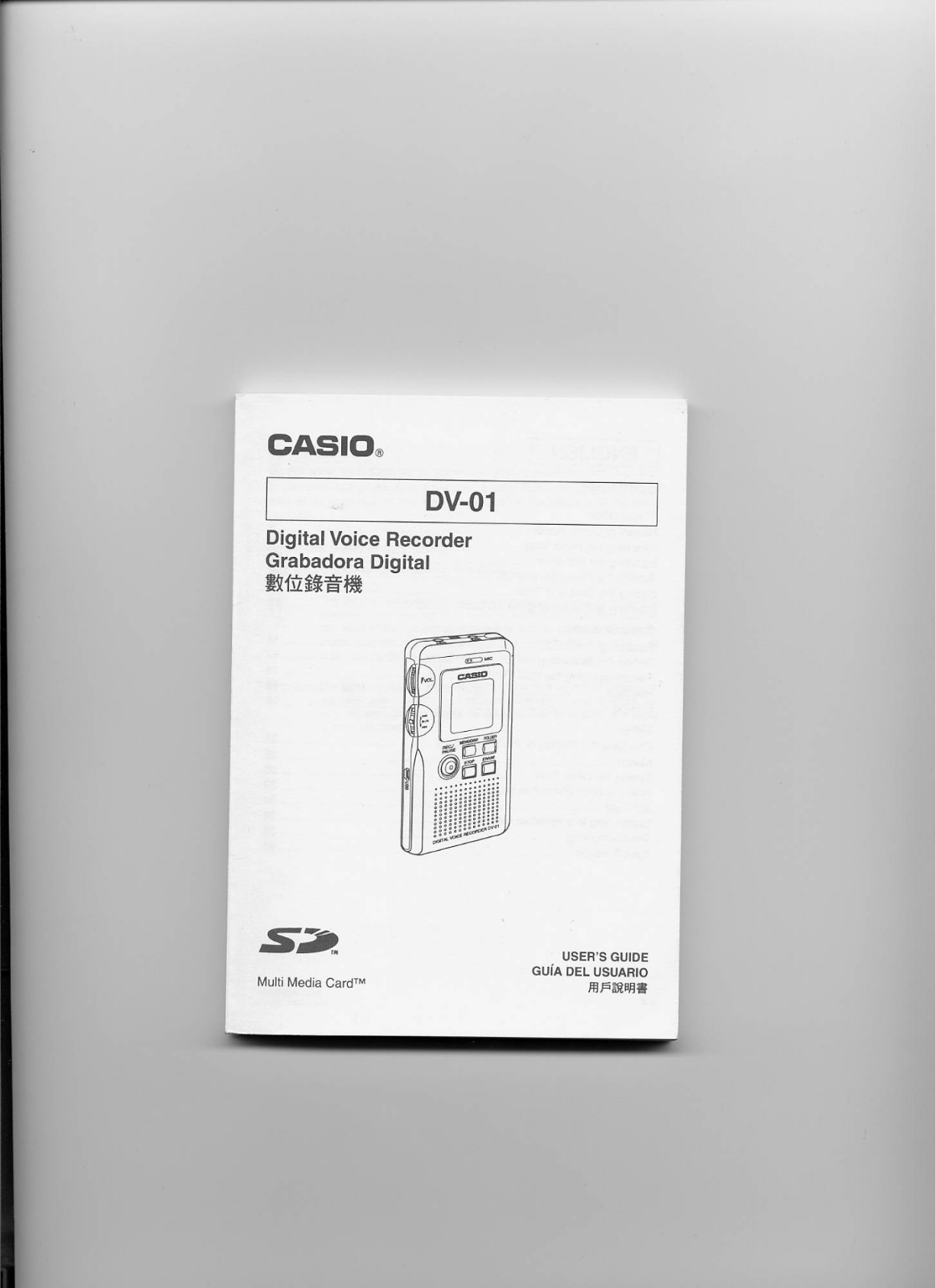 Casio DV-01 User Manual