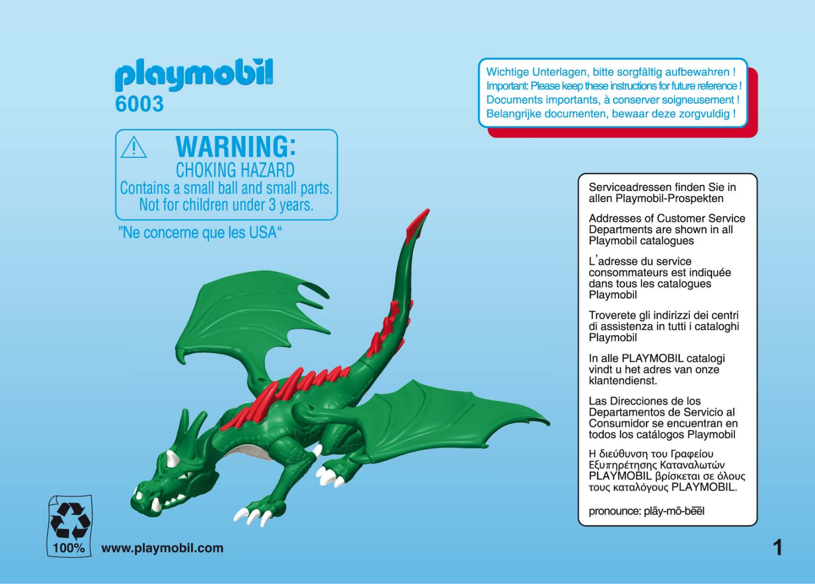 Playmobil 6003 Instructions