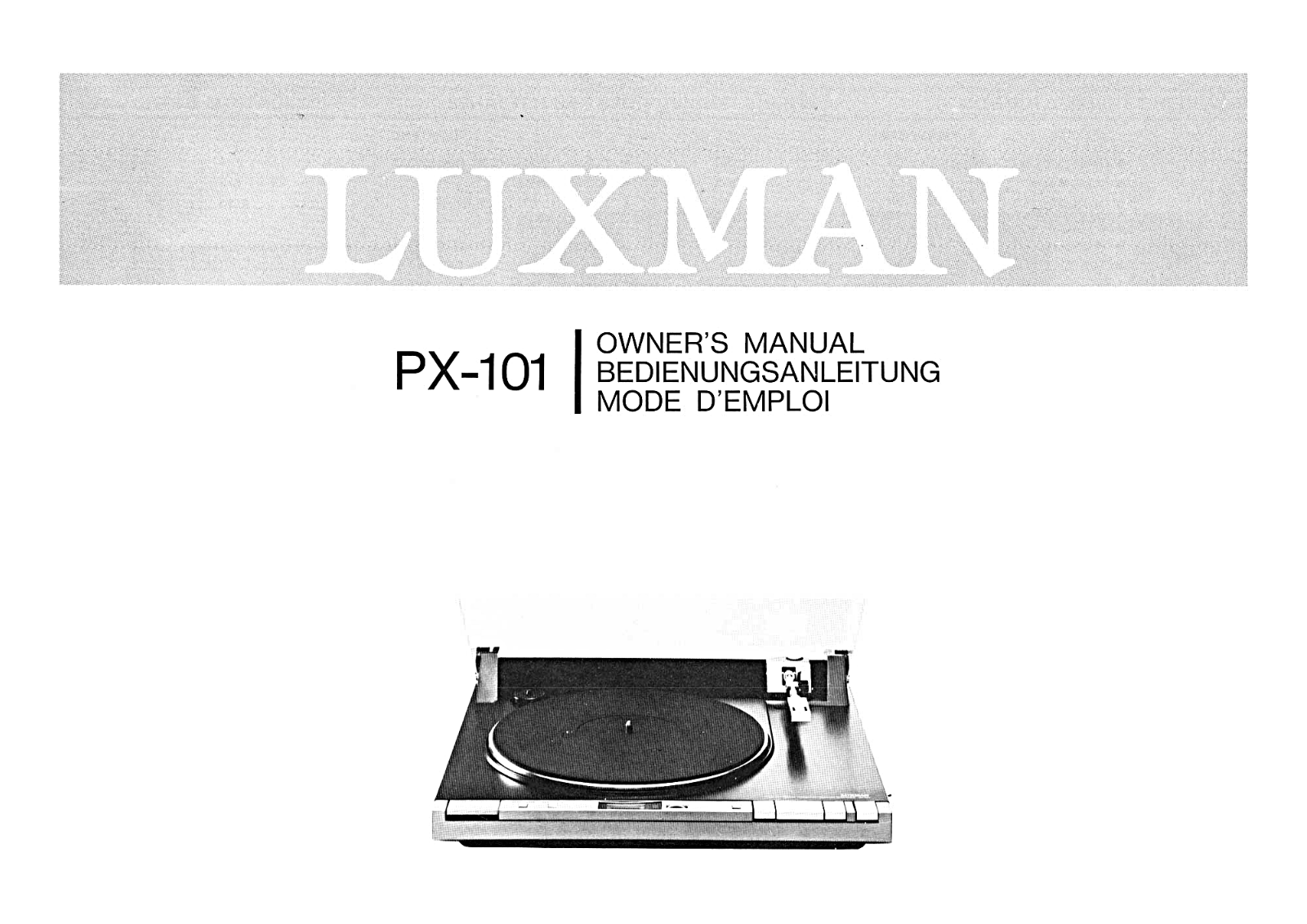 Luxman PX-101 Owners Manual