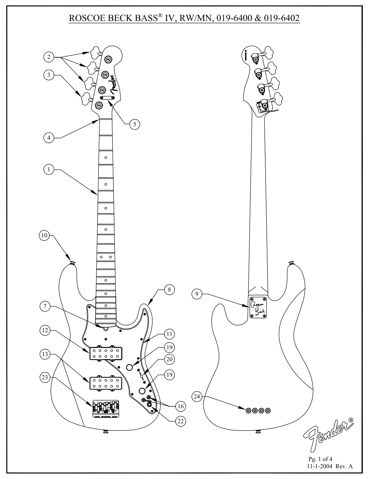 Fender Roscoe-Beck-Bass Service Manual