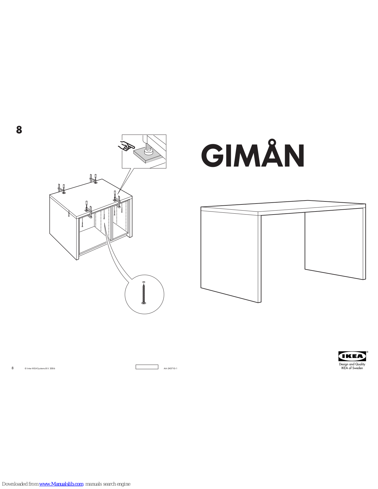 IKEA GIMÅN COUNTER TOP+2 COVER PANELS, GIMAN Instructions Manual - ManualMachine.com