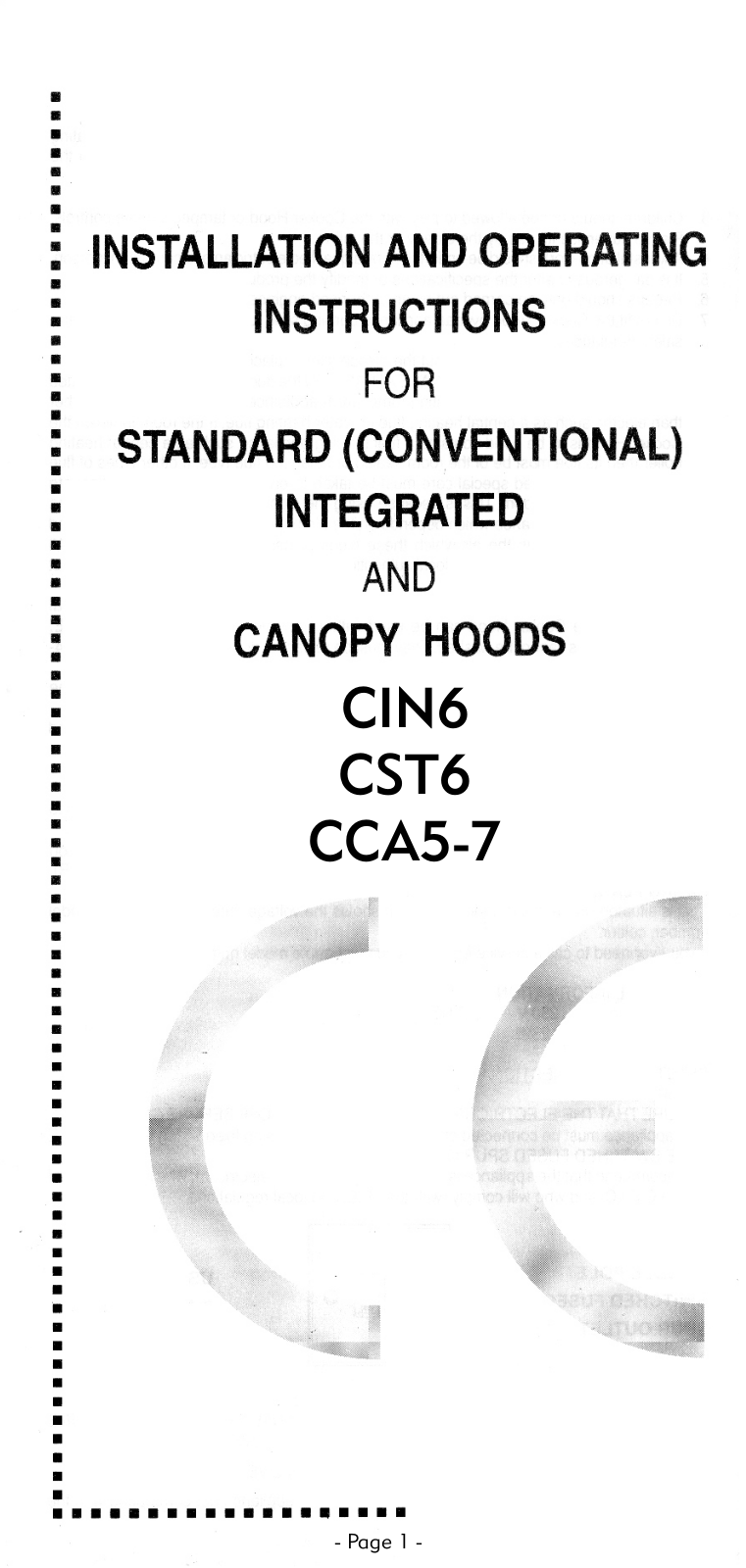 Cda CCA5, CCA7 User Manual