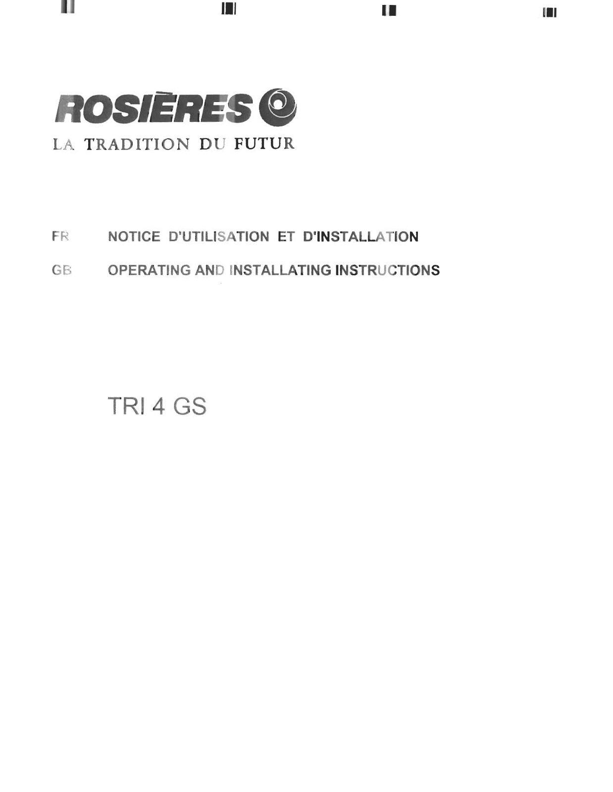 ROSIERES TRI 4 GS User Manual