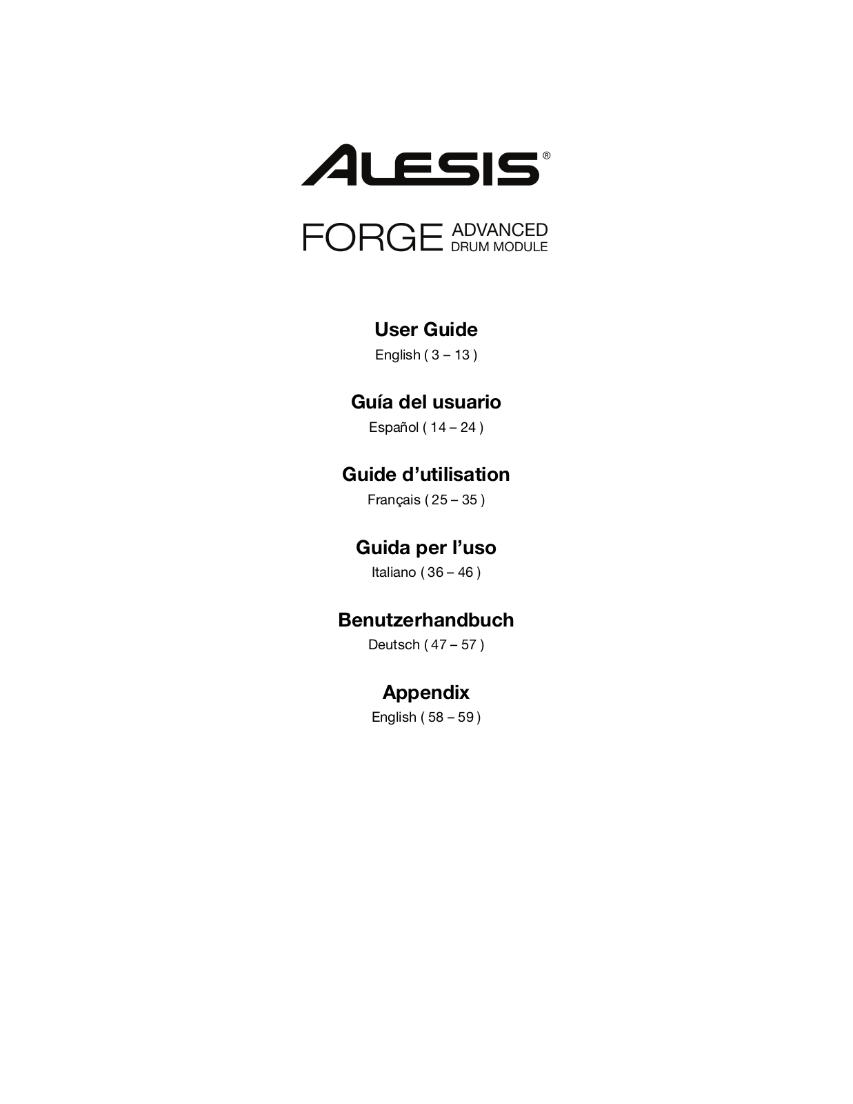 Alesis Forge User Manual
