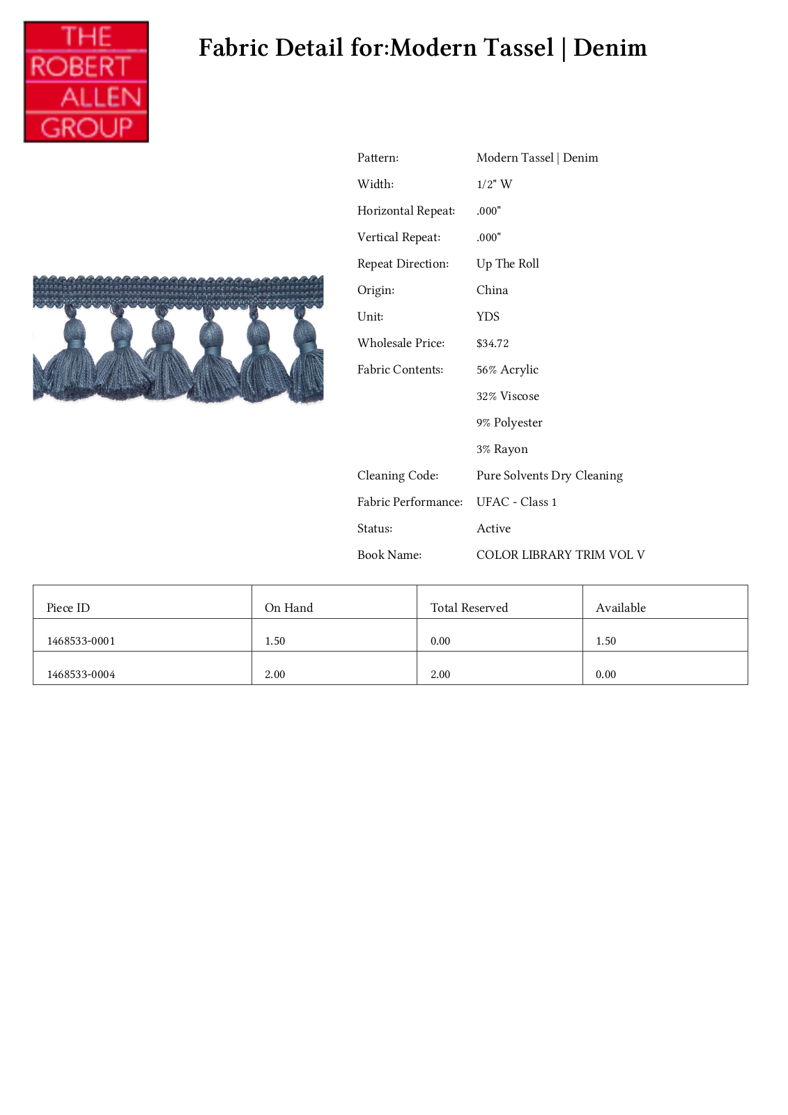 Robert Allen RALF1134 Specifications - ManualMachine.com