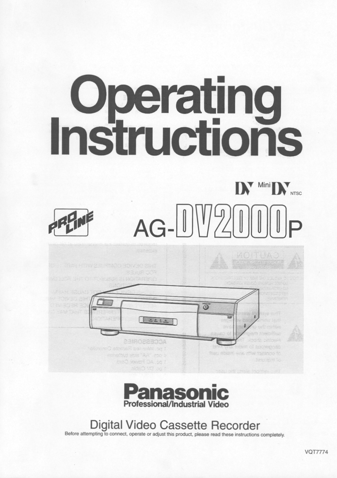 Panasonic AG-DV2000 User Manual