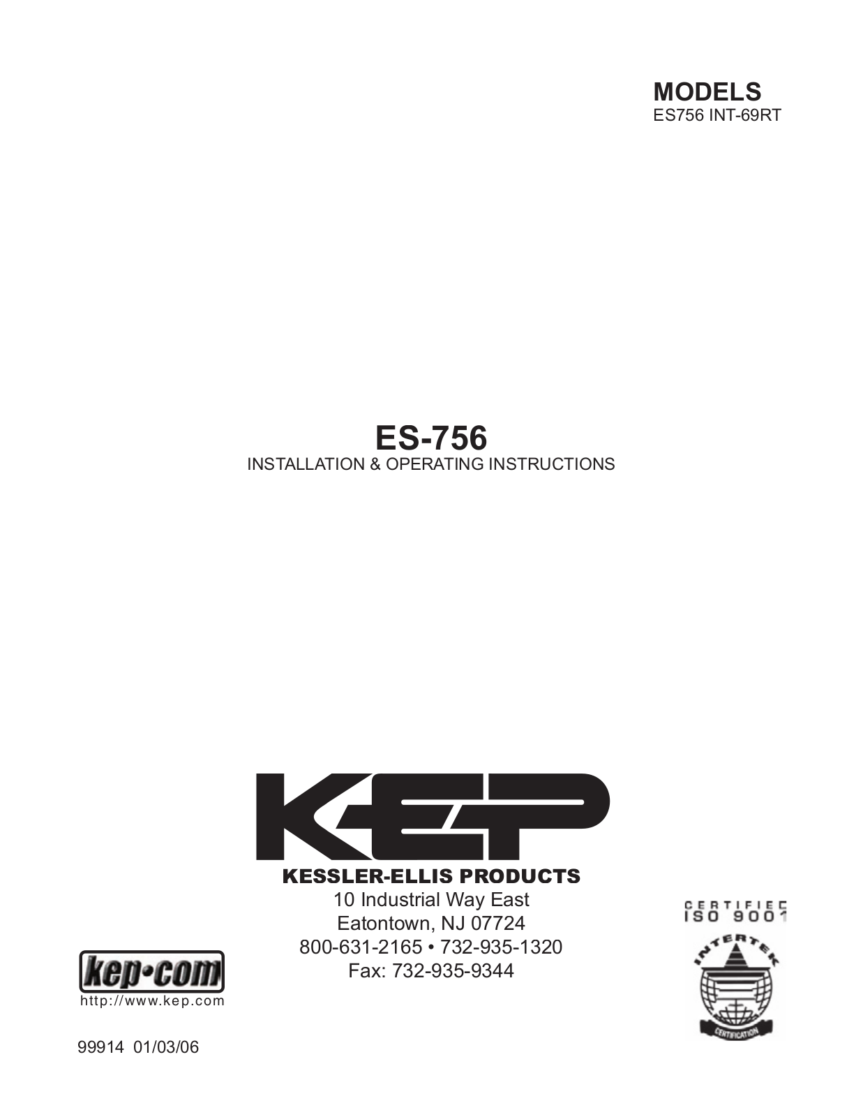 KEP ES-756 Operating Manual