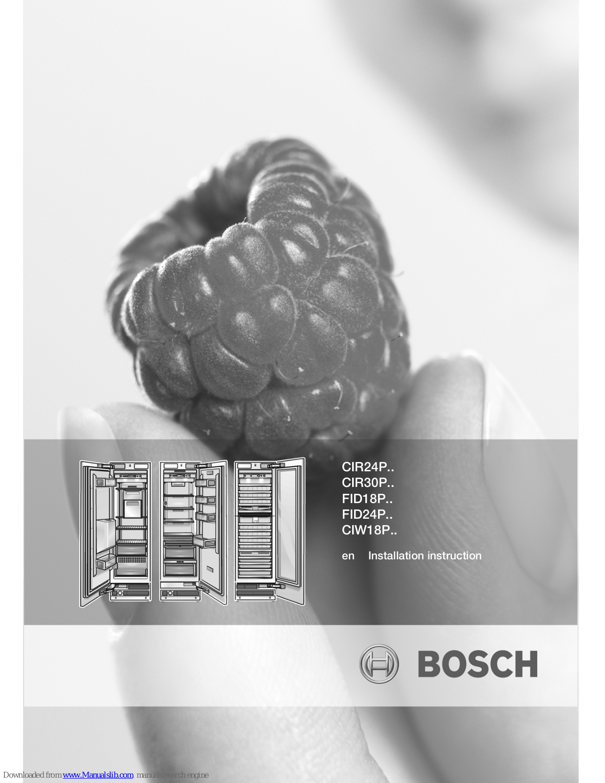Bosch CIR24P, CIR30P, FID24P, CIW18P, FID18P Installation Instructions Manual