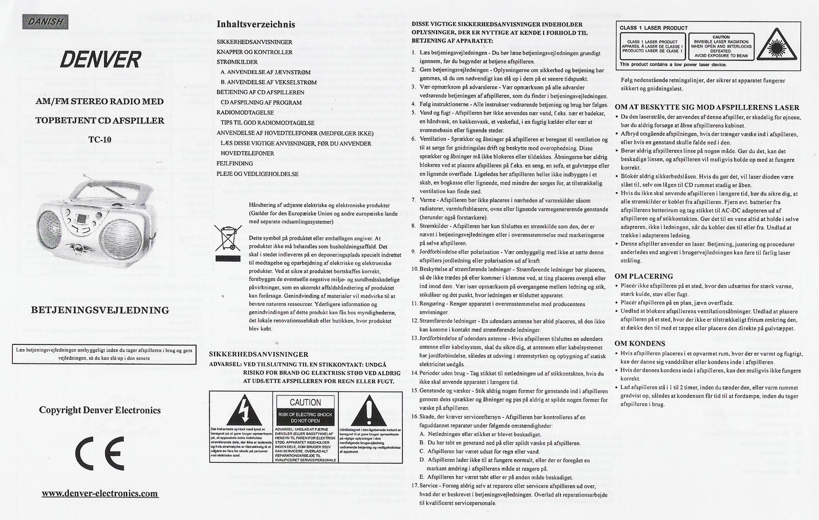 Denver TC-10 User Manual