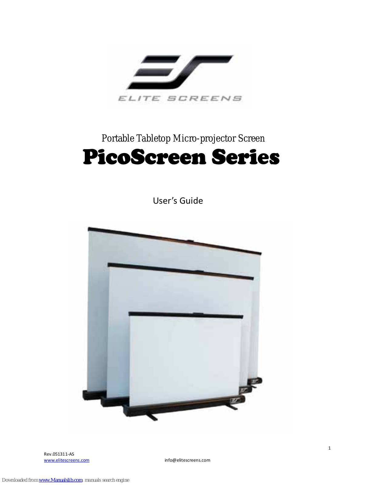 Elite Screens PicoScreen Series, PC25W, PC35W, PC45W User Manual