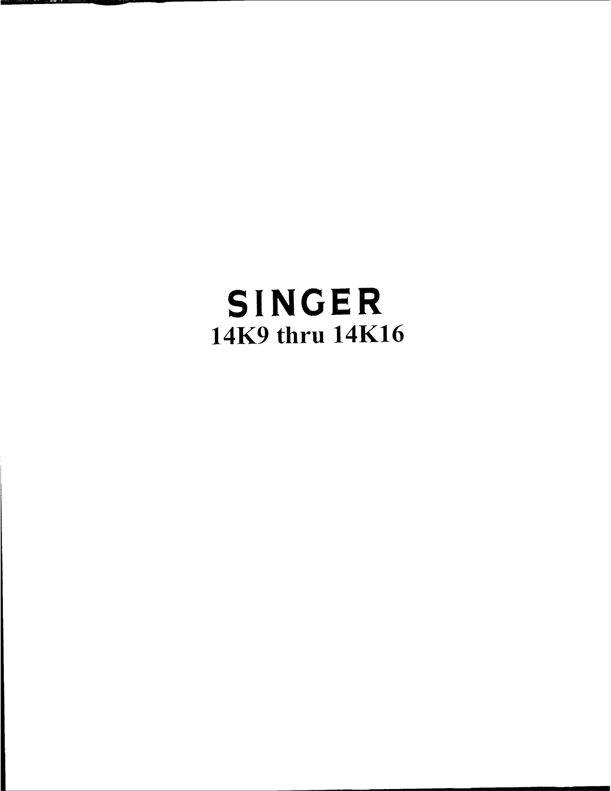 Singer 14K Parts List