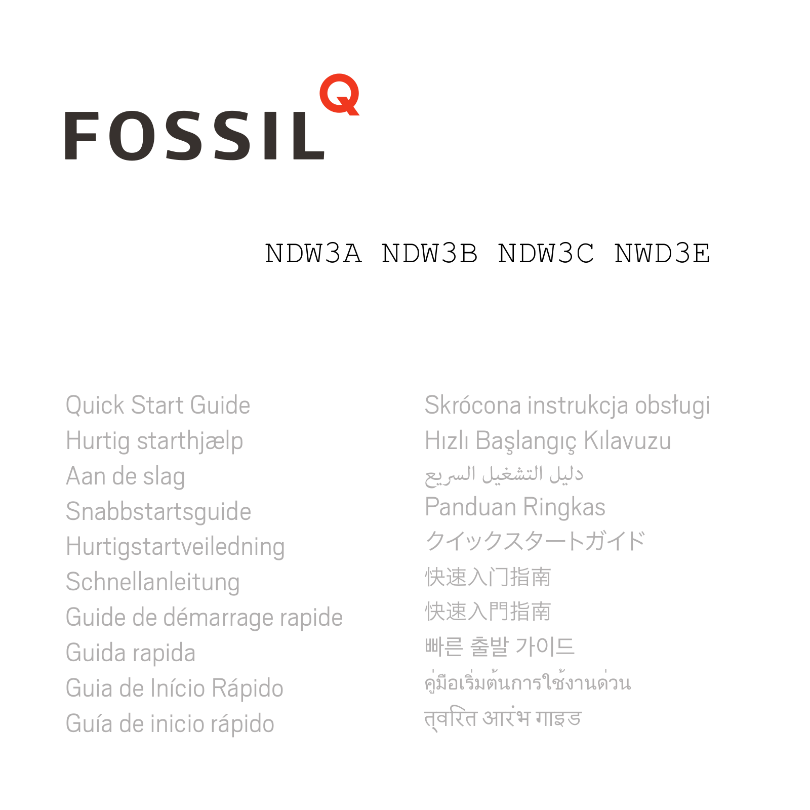 Fossil Group NDW3A User Manual