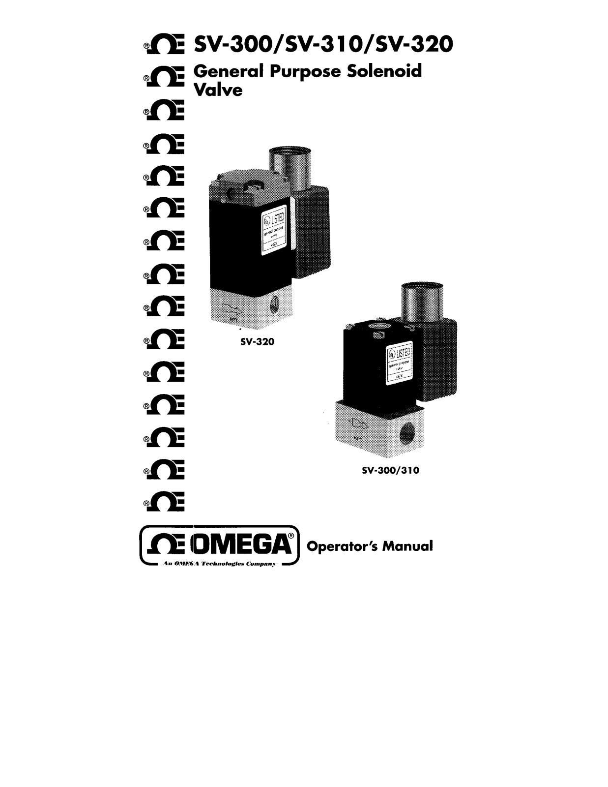 Omega Products SV-300 Installation  Manual