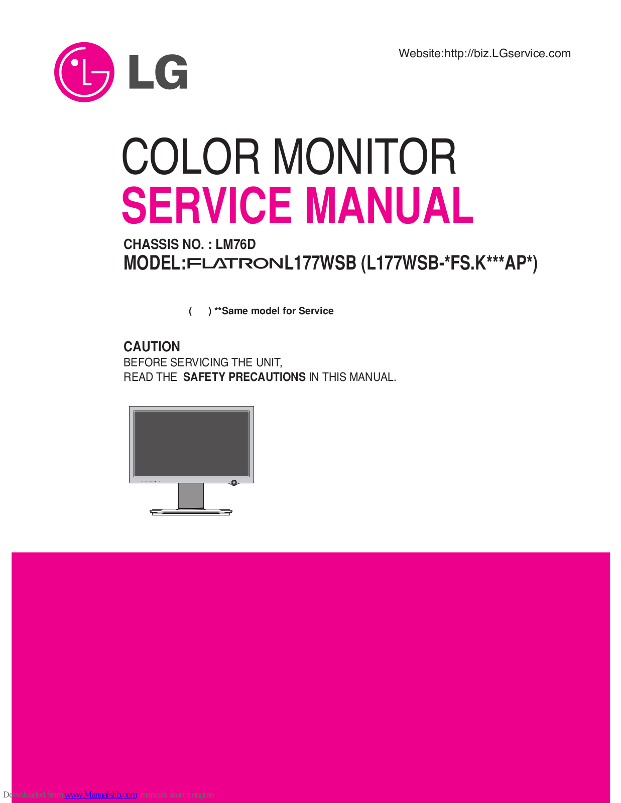 LG Flatron L177WSB Service Manual