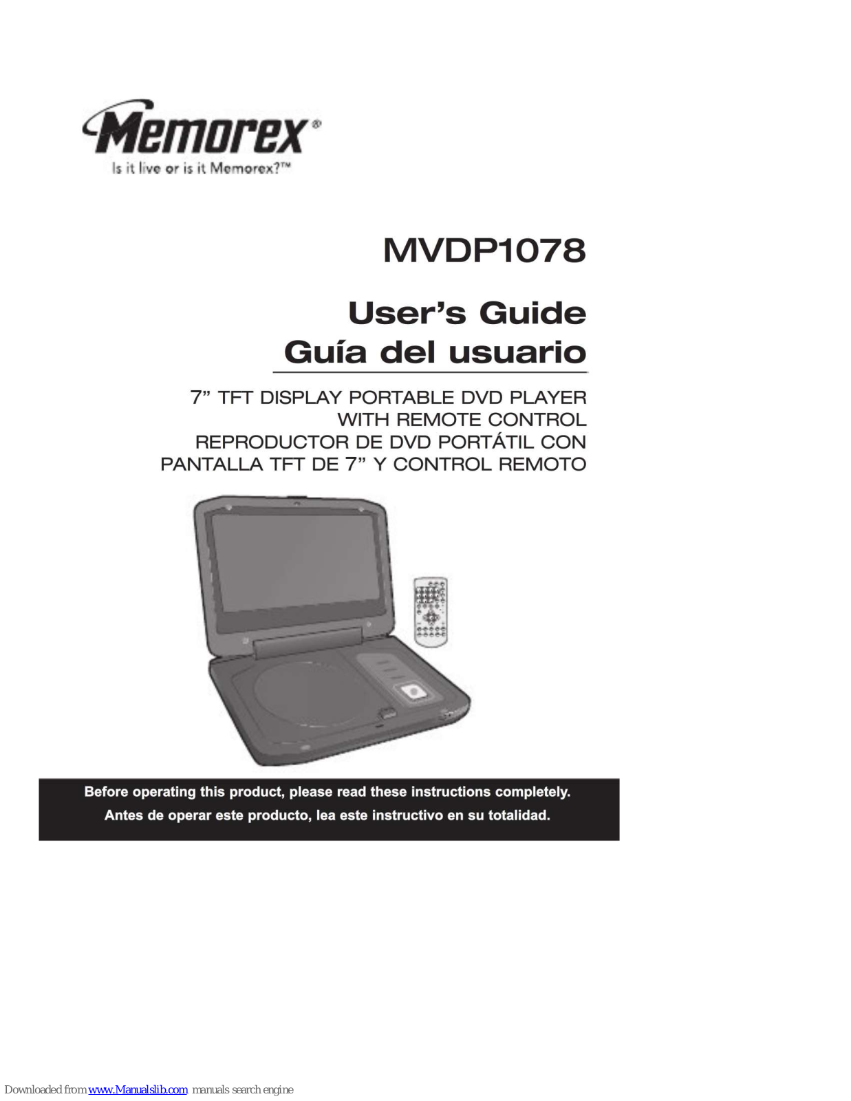 Memorex MVDP1078 User Manual