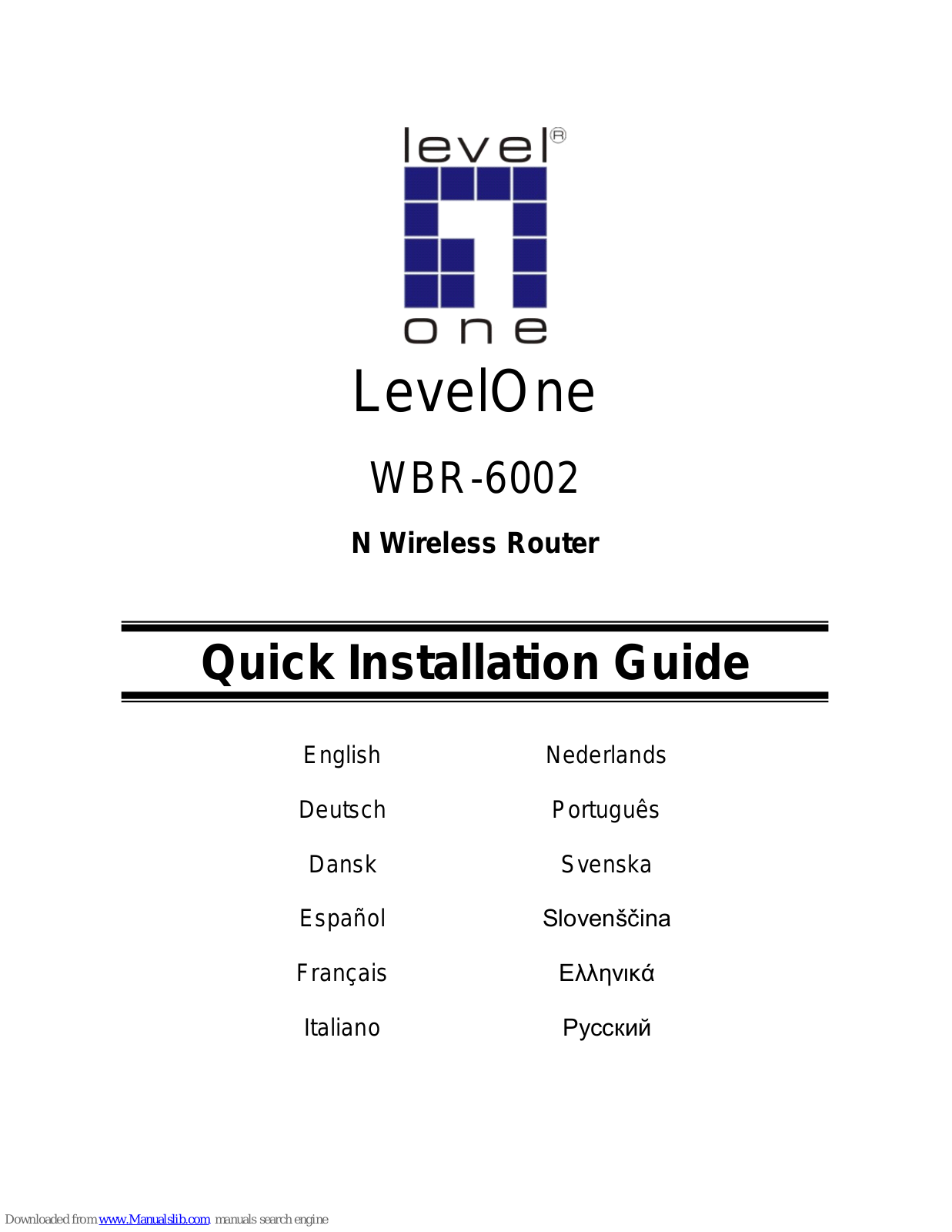 LevelOne WBR-6002, WBR-6011 Quick Installation Manual - ManualMachine.com