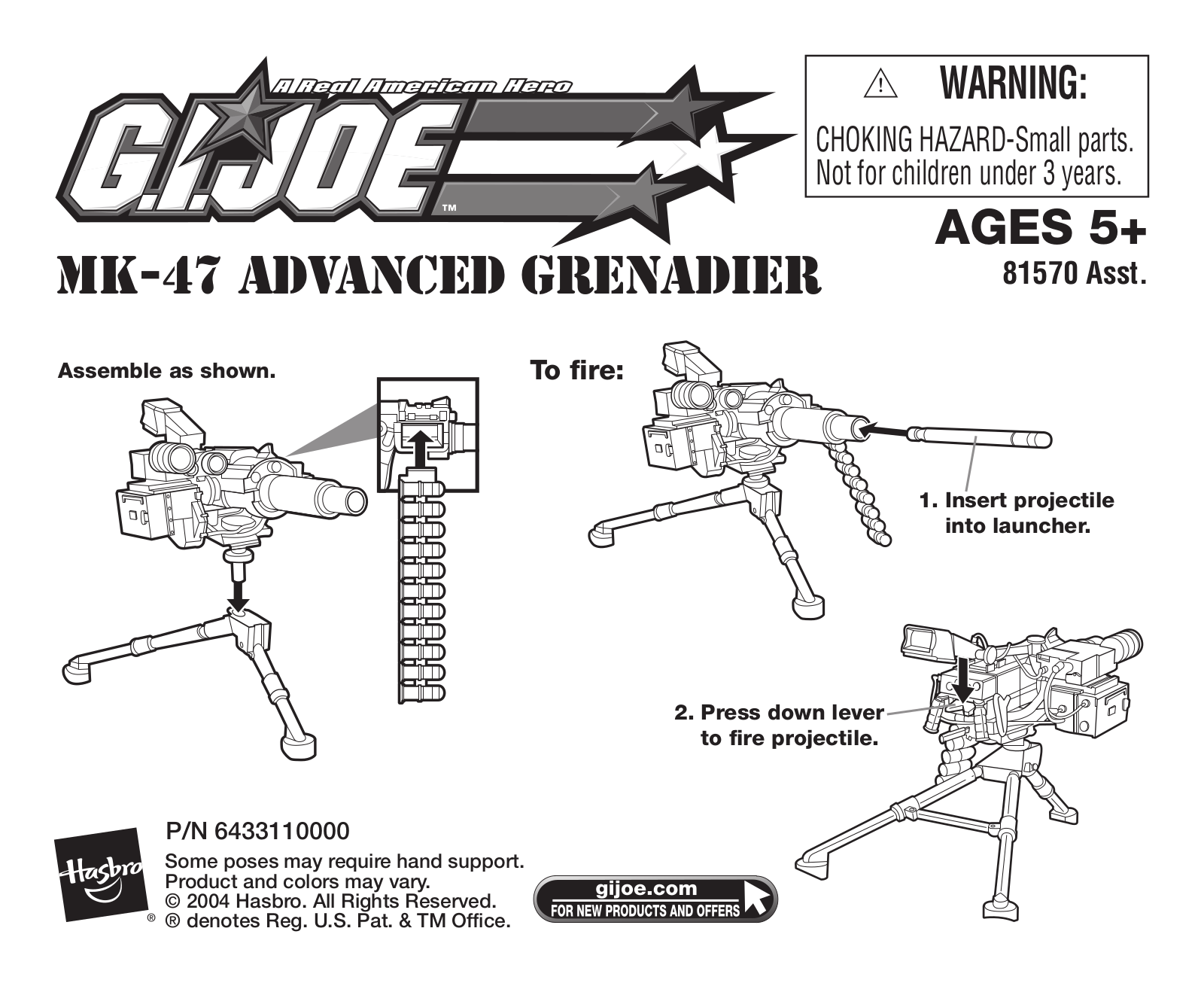 HASBRO GI Joe MK-47 Advanced Grenadier User Manual