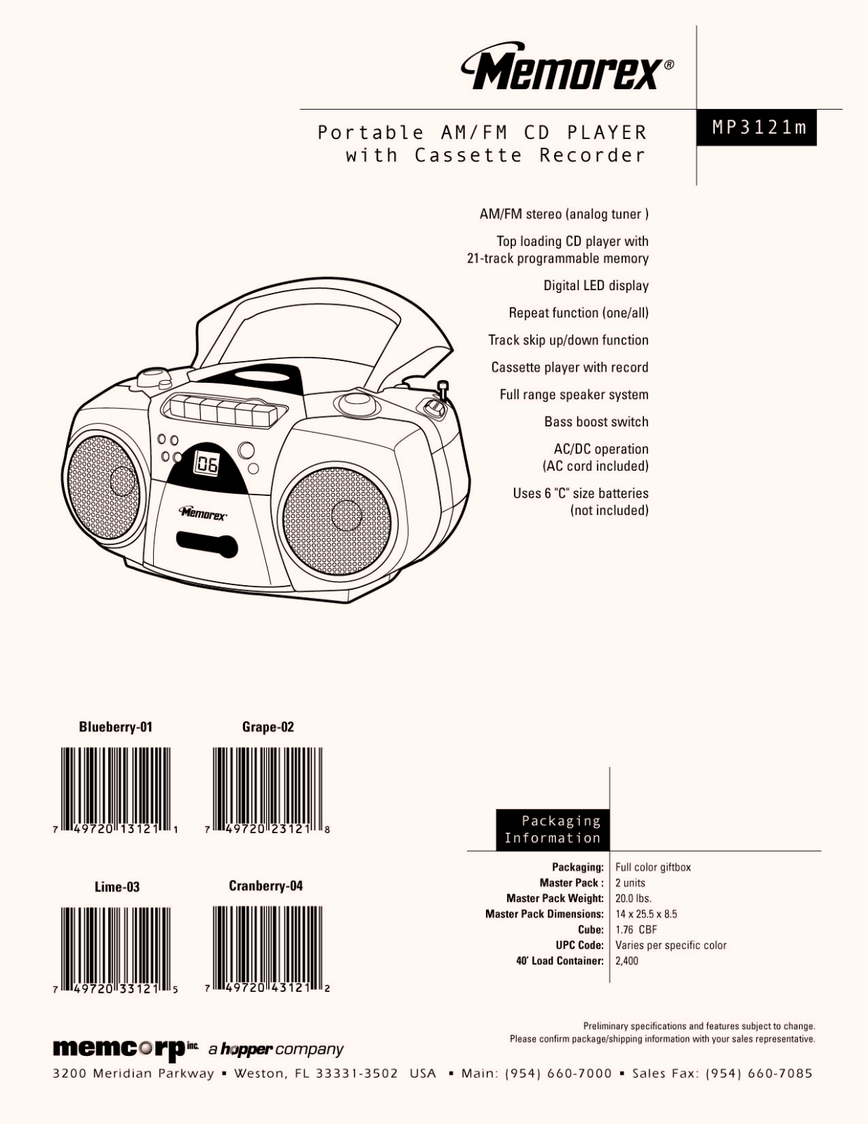 Memorex MP3121 user Manual