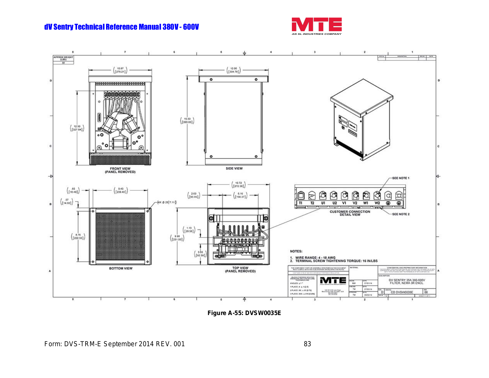 MTE DVSW0035E Technical Reference Manual