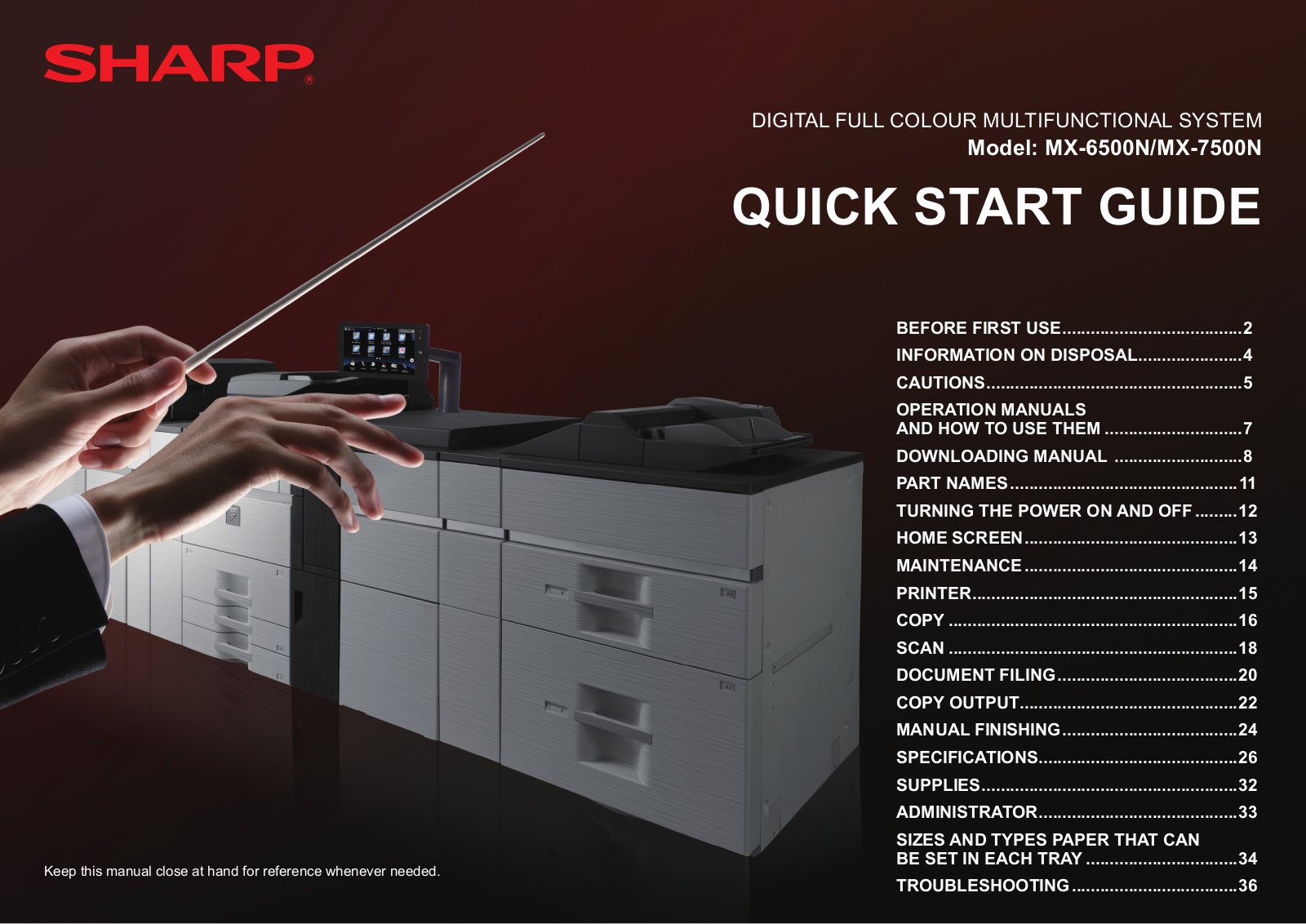 Sharp MX-6500N, MX-7500N User Manual