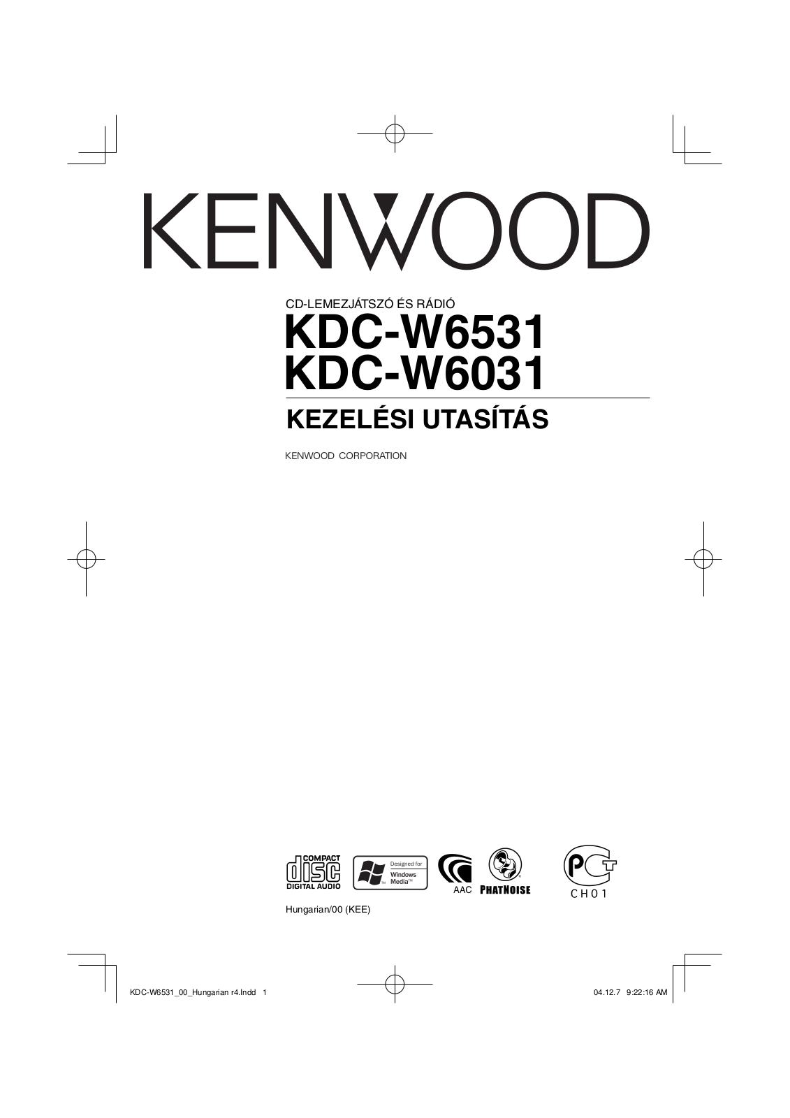 Kenwood KDC-W6031, KDC-W6531 User Manual