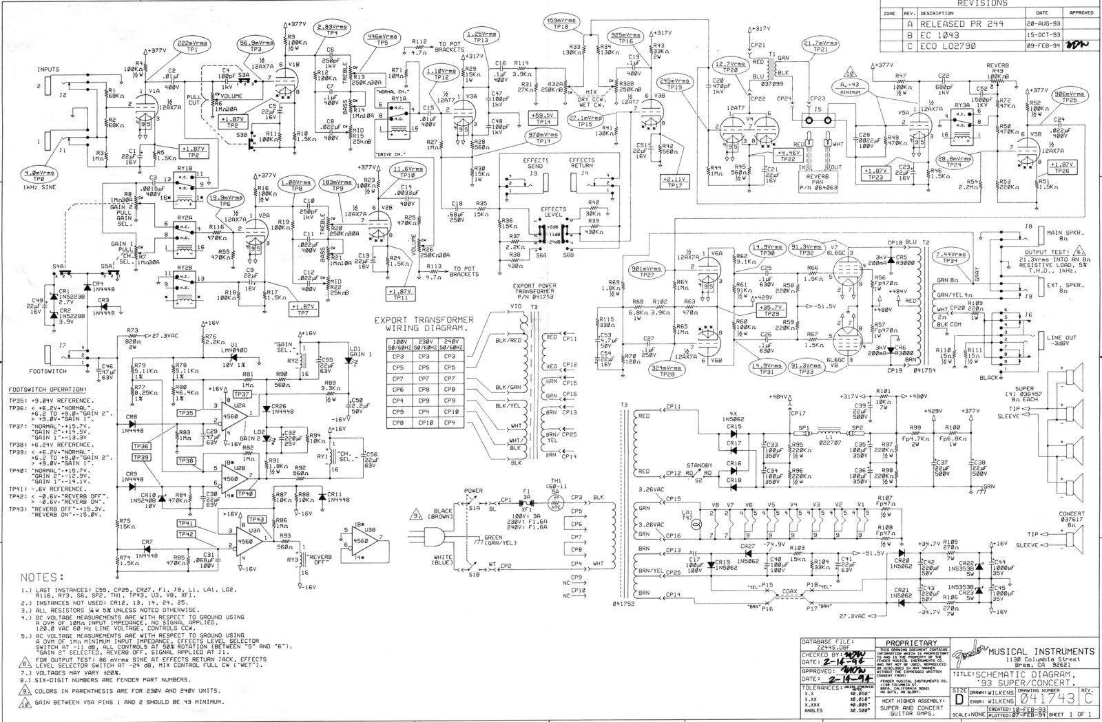 Fender 93 schematic