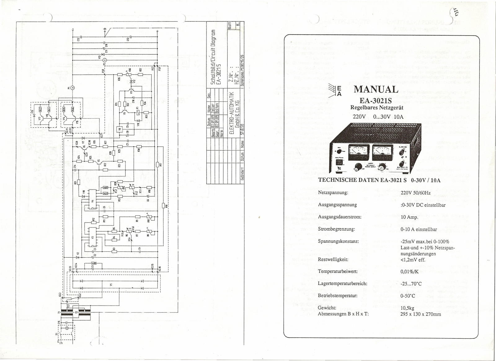 Elektro-Automatik EA-3021S Service manual