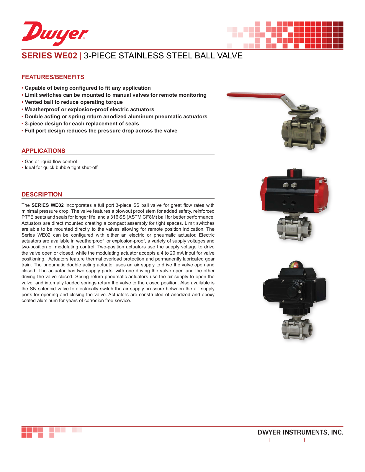 Dwyer Instruments SERIES WE02 Data Sheet