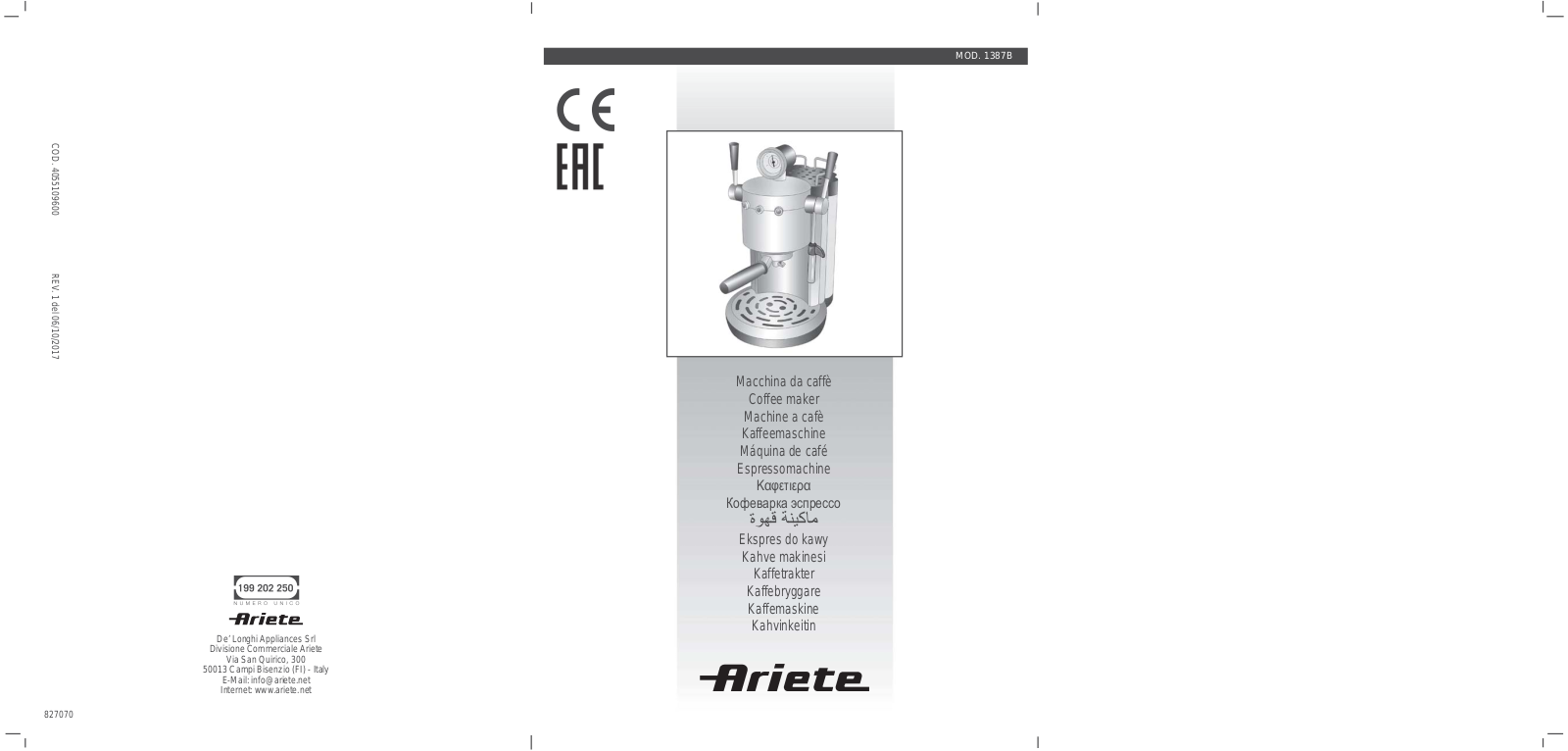 Ariete 1387B User guide - ManualMachine.com