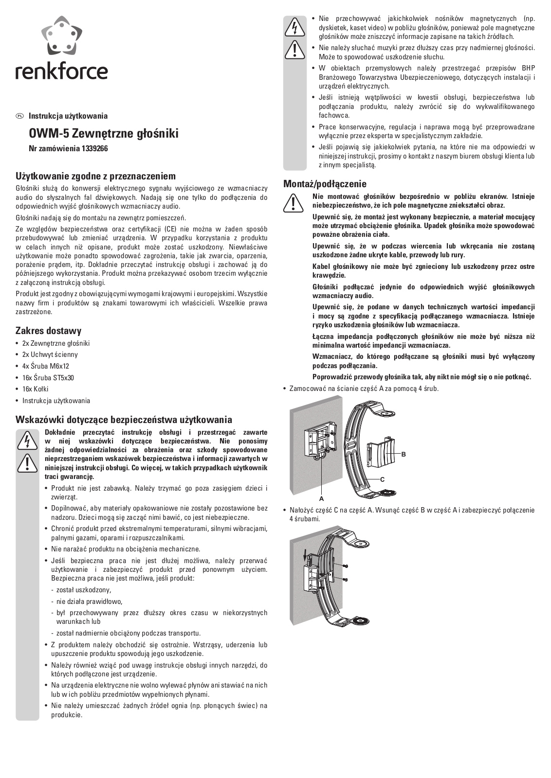 Renkforce OWM-5 Operating Instructions