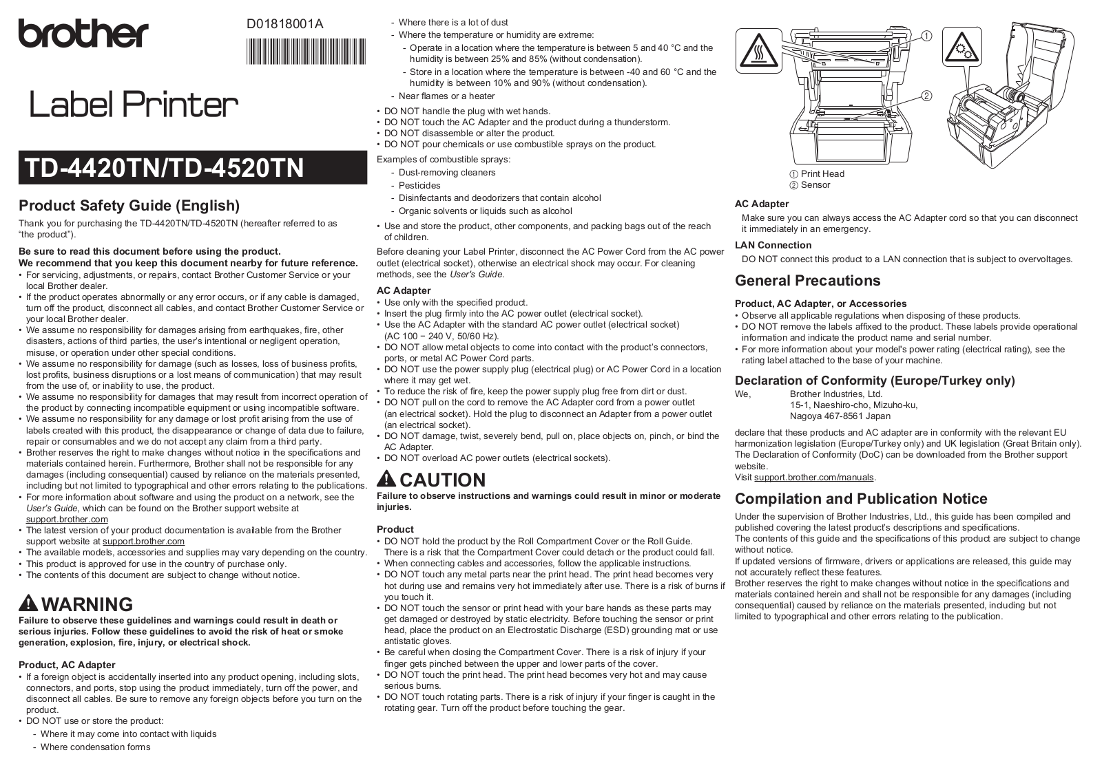 Brother TD-4420TN, TD-4520TN Label printer