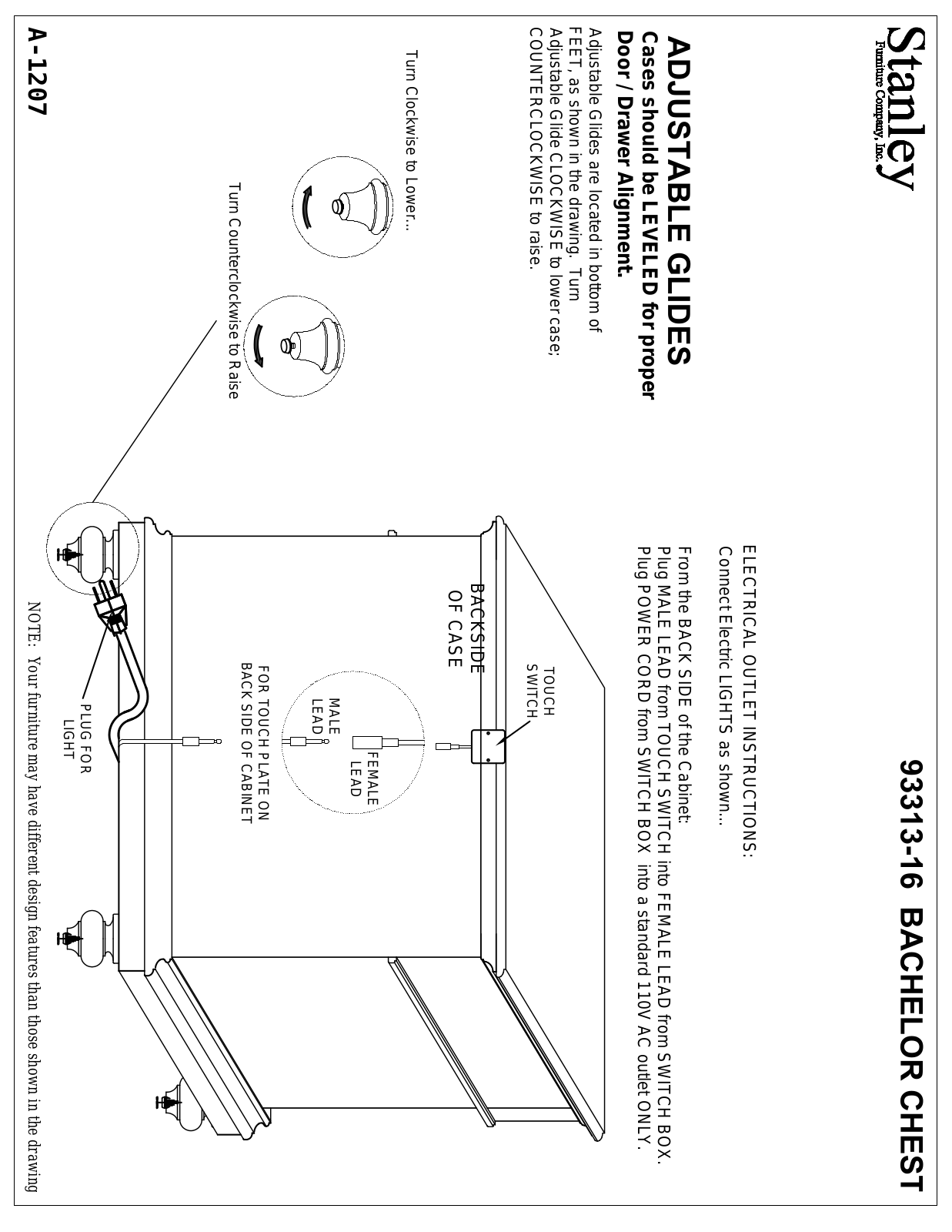 Stanley A-1207 93313-16 BACHELOR CHEST Assembly Instruction