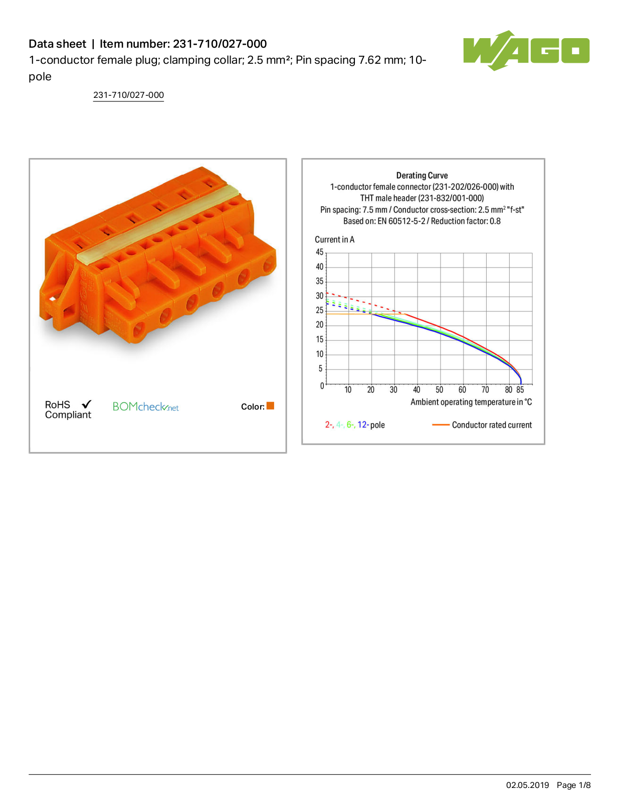 Wago 231-710/027-000 Data Sheet