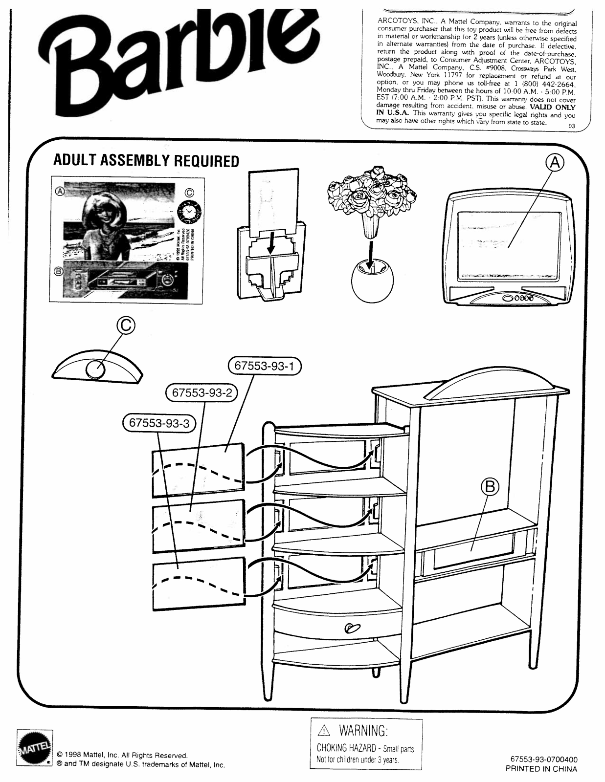 Fisher-Price 67553 Instruction Sheet